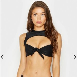 Frankies Bikinis black Ronnie ribbed top